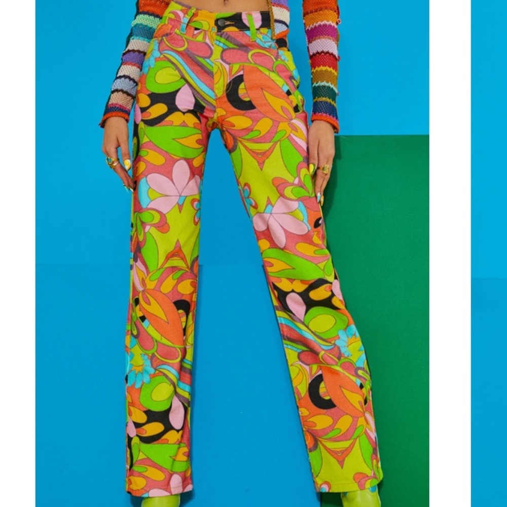 Jaded London. Size: 24. Color: Floral Print Jean.